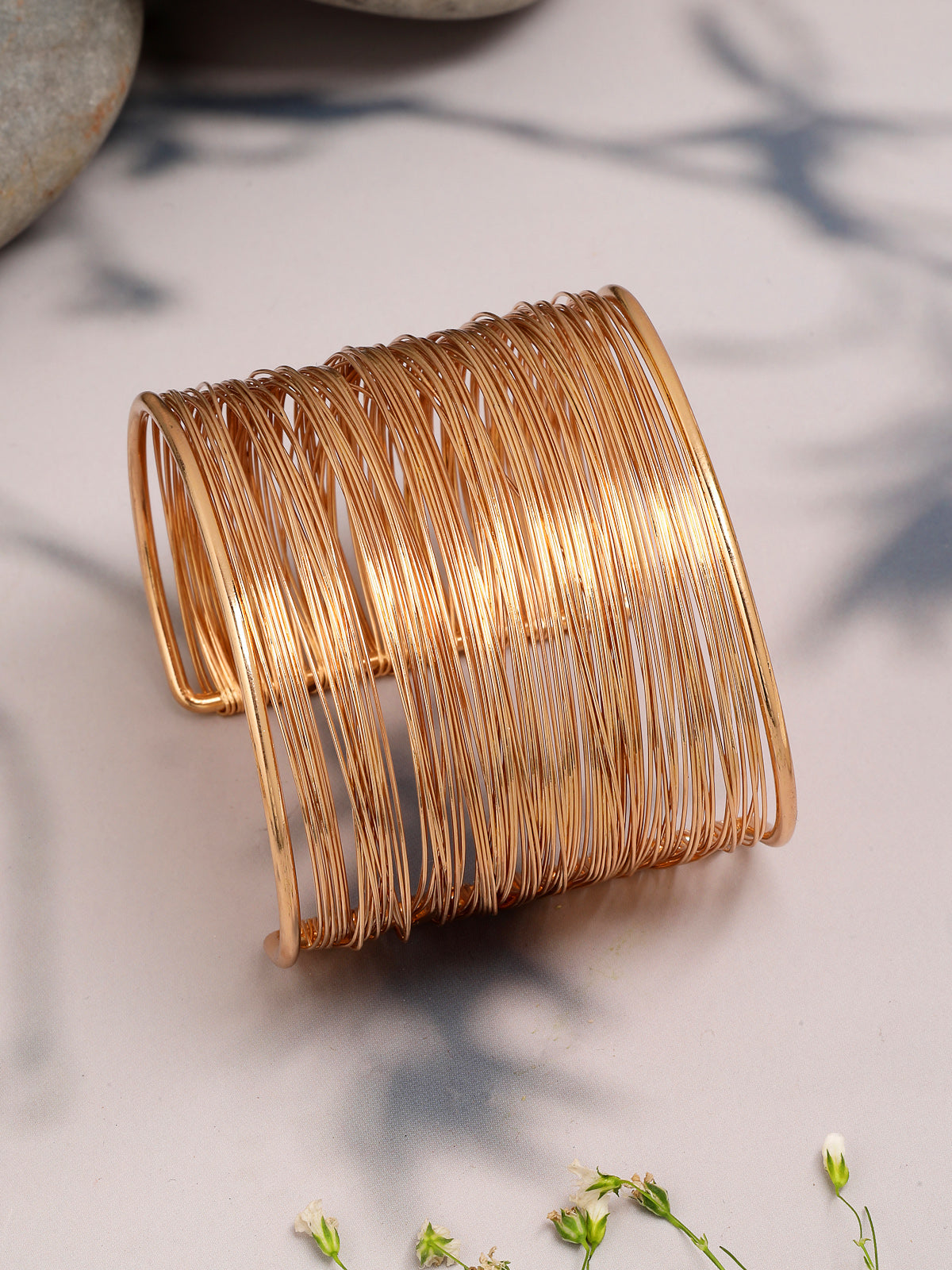 Scintillare By Sukkhi Delightful Rose Gold Plated Stylish Non Precious Metal Cuff Kada Bracelet Jewellery for Women & Girls|K107288