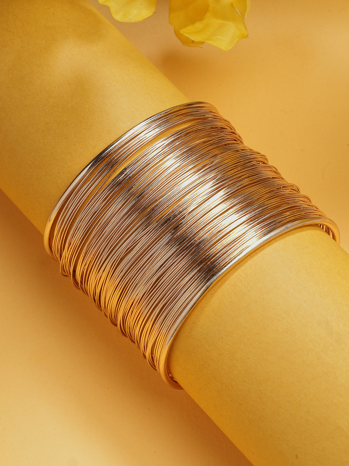Scintillare By Sukkhi Delightful Rose Gold Plated Stylish Non Precious Metal Cuff Kada Bracelet Jewellery for Women & Girls|K107288