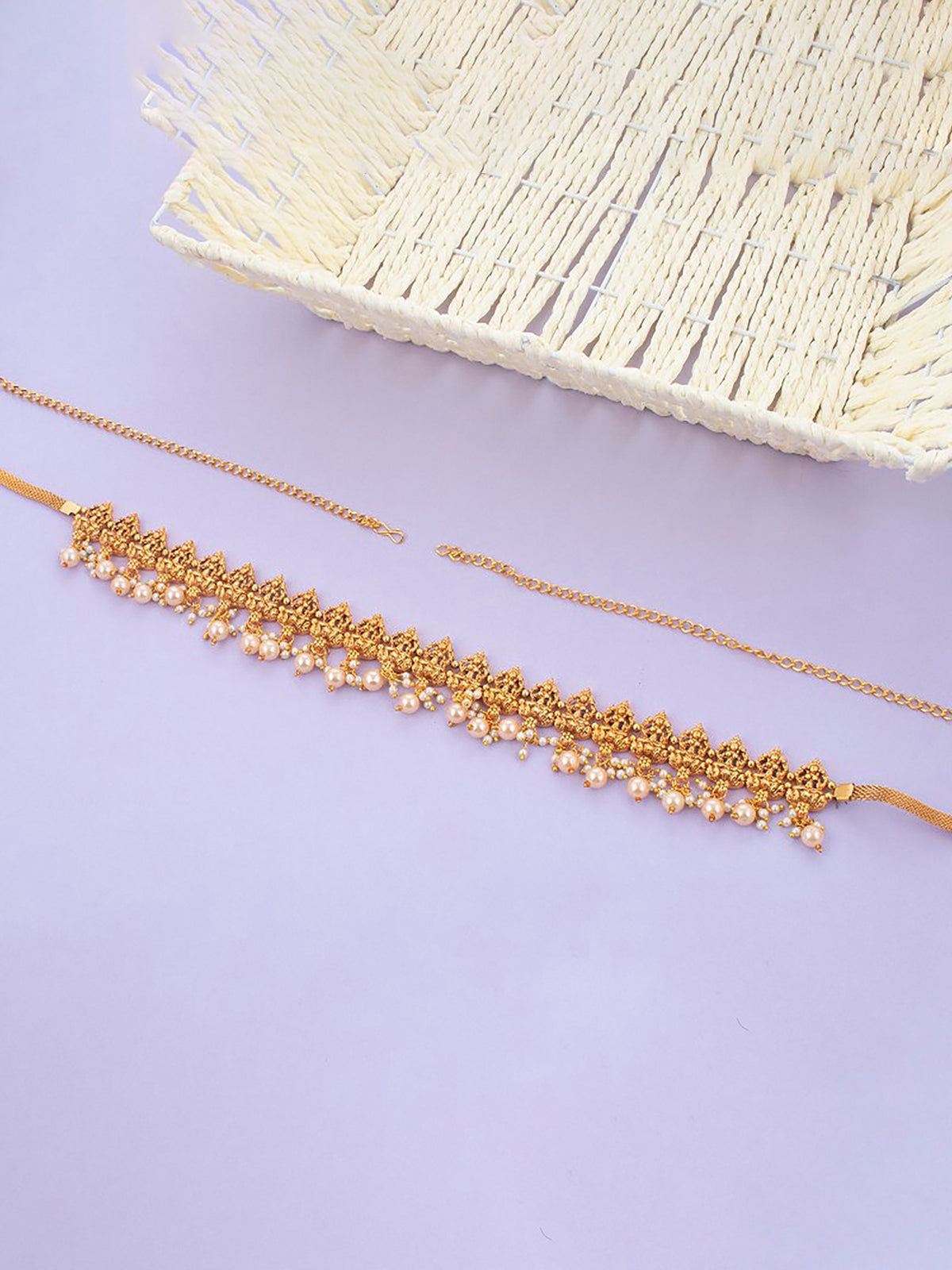 Sukkhi Classy Temple Gold Plated Pearl Kamarband For Women KB103228