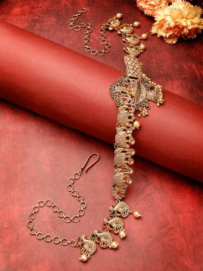 Sukkhi Traditional Ethnic Temple Laxmi Gold Plated Kamaraband Jewellery for Women & Girls | Adjustable Kamarband|Belly Chain|Kandora|Waist Belt For Women |Pack of 1|KB106032