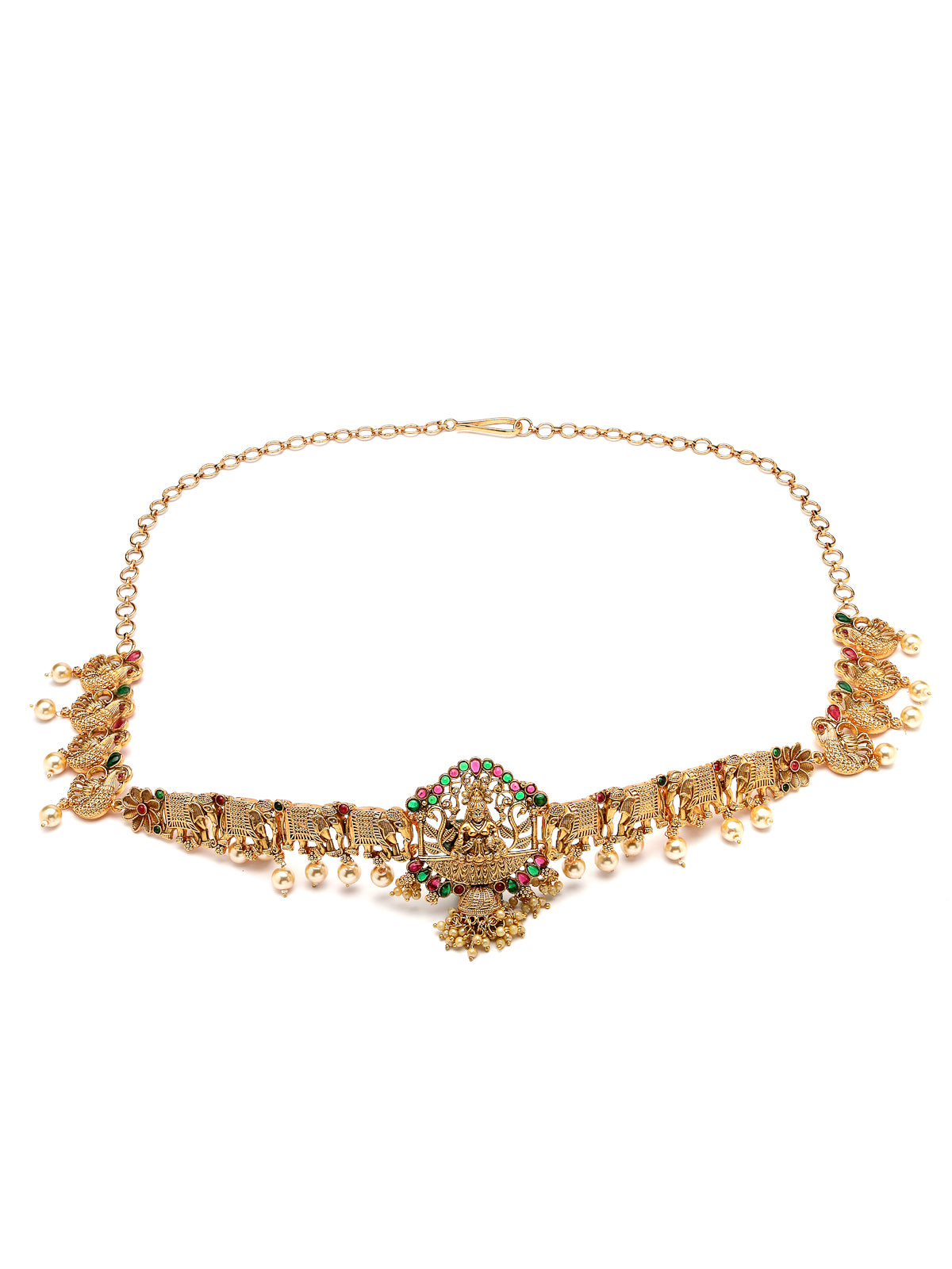 Sukkhi Traditional Ethnic Temple Laxmi Gold Plated Kamaraband Jewellery for Women & Girls | Adjustable Kamarband|Belly Chain|Kandora|Waist Belt For Women |Pack of 1|KB106032