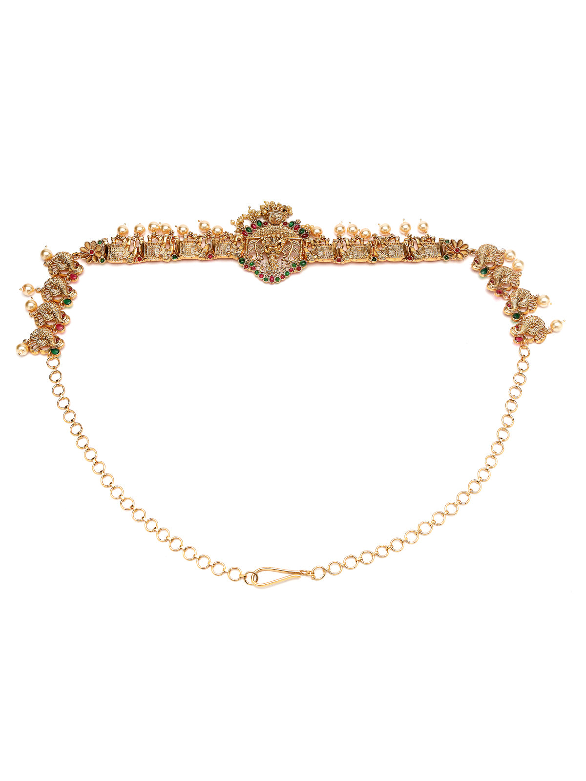 Sukkhi Traditional Ethnic Temple Laxmi Gold Plated Kamaraband Jewellery for Women & Girls | Adjustable Kamarband|Belly Chain|Kandora|Waist Belt For Women |Pack of 1|KB106032