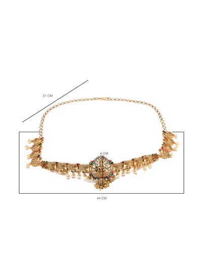 Sukkhi Traditional Ethnic Temple Laxmi Gold Plated Kamaraband Jewellery for Women & Girls | Adjustable Kamarband|Belly Chain|Kandora|Waist Belt For Women |Pack of 1|KB106032