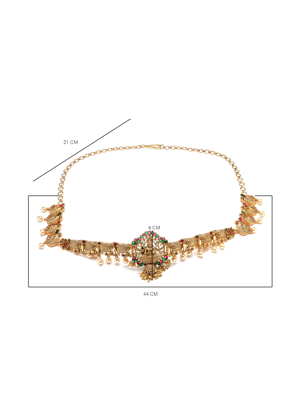 Sukkhi Traditional Ethnic Temple Laxmi Gold Plated Kamaraband Jewellery for Women & Girls | Adjustable Kamarband|Belly Chain|Kandora|Waist Belt For Women |Pack of 1|KB106032