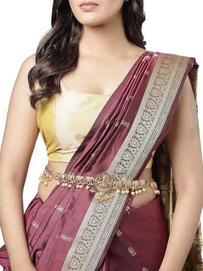 Sukkhi Traditional Ethnic Temple Laxmi Gold Plated Kamaraband Jewellery for Women & Girls | Adjustable Kamarband|Belly Chain|Kandora|Waist Belt For Women |Pack of 1|KB106032