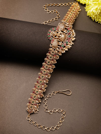 Sukkhi Trendy Traditional Bridal Saree Kamarbandh Gold Plated Temple Kamaraband Jewellery for Women|Adjustable Kamarband|Belly Chain|Kandora|Waist Belt For Women |Pack of 1|KB106033