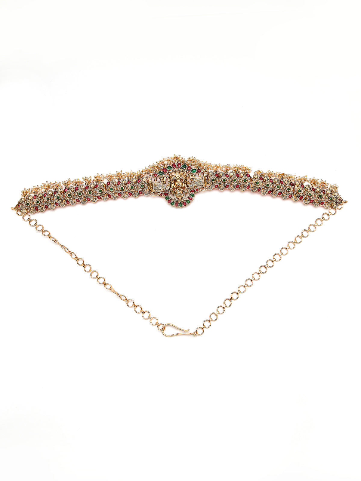 Sukkhi Trendy Traditional Bridal Saree Kamarbandh Gold Plated Temple Kamaraband Jewellery for Women|Adjustable Kamarband|Belly Chain|Kandora|Waist Belt For Women |Pack of 1|KB106033