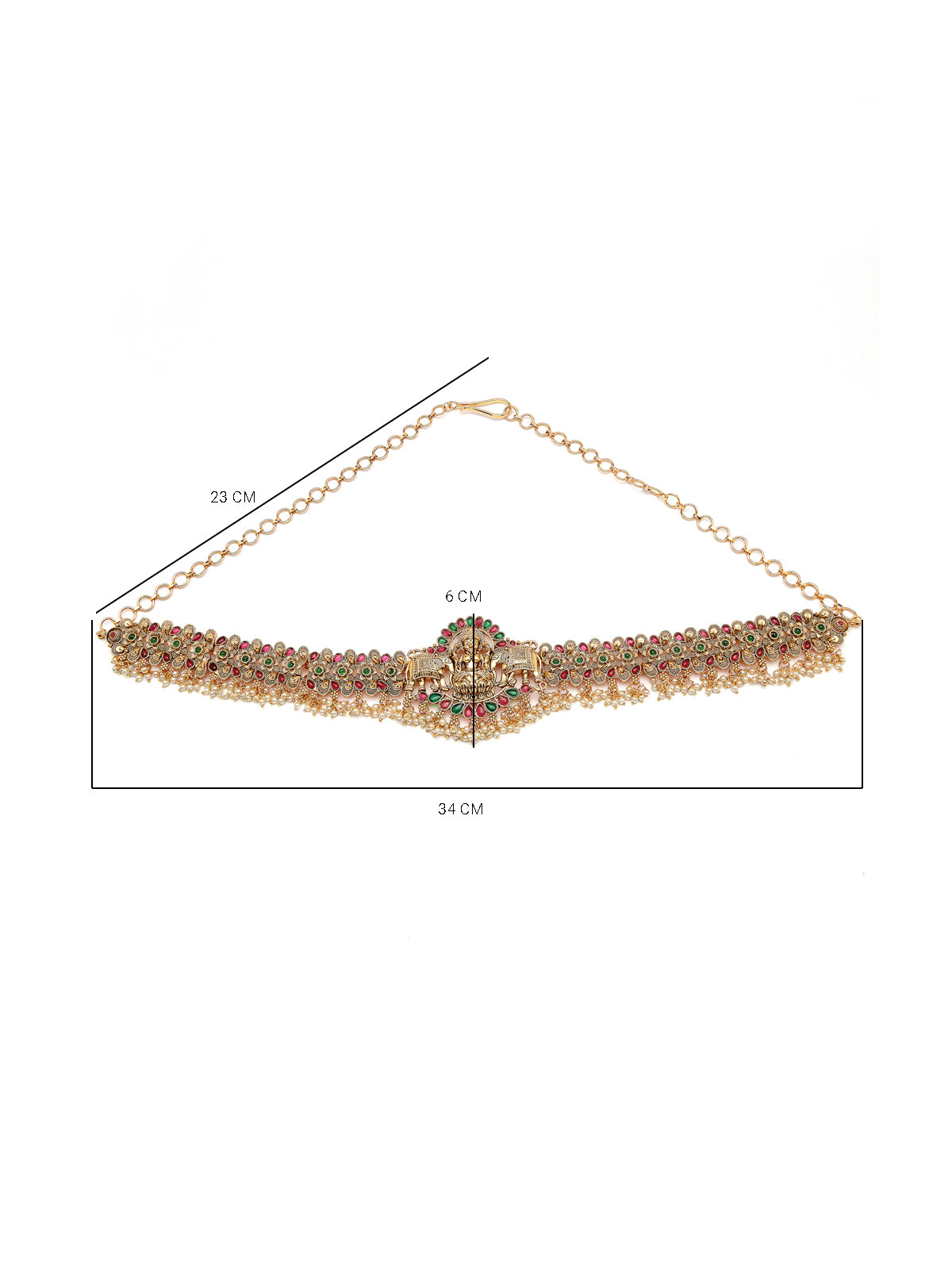 Sukkhi Trendy Traditional Bridal Saree Kamarbandh Gold Plated Temple Kamaraband Jewellery for Women|Adjustable Kamarband|Belly Chain|Kandora|Waist Belt For Women |Pack of 1|KB106033