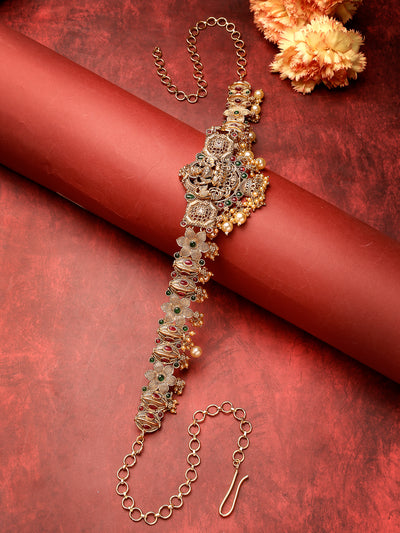 Sukkhi South Indain Traditional Temple Laxmi Gold Plated Kamaraband Jewellery for Women|Adjustable Kamarband|Belly Chain|Kandora|Waist Belt For Women |Pack of 1|KB106034