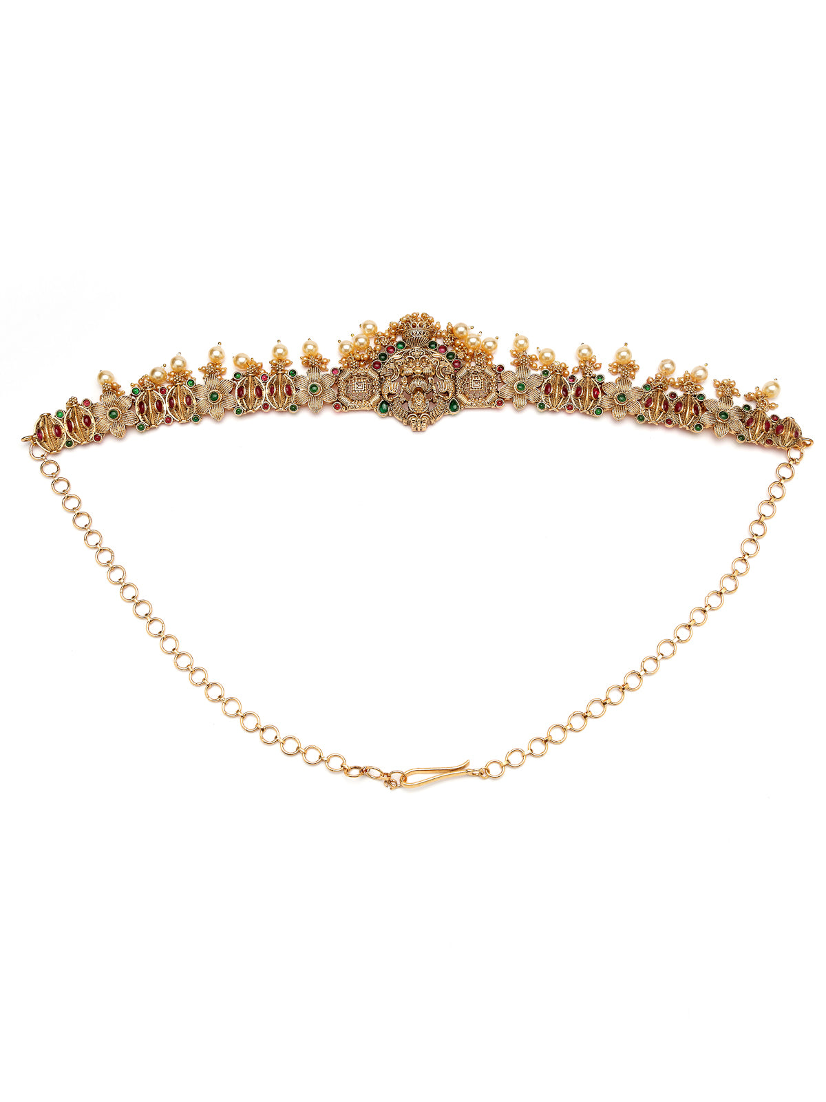 Sukkhi South Indain Traditional Temple Laxmi Gold Plated Kamaraband Jewellery for Women|Adjustable Kamarband|Belly Chain|Kandora|Waist Belt For Women |Pack of 1|KB106034