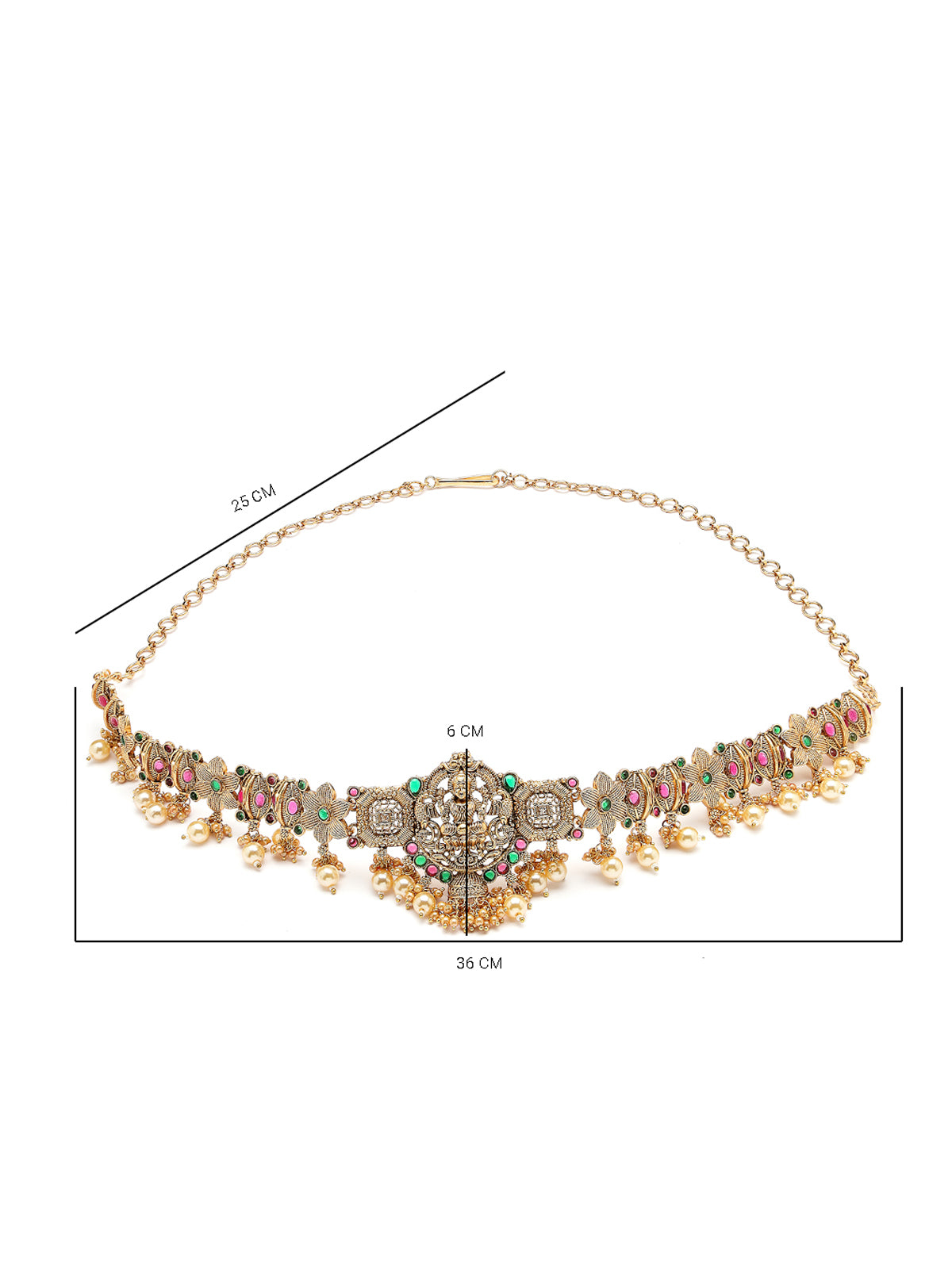 Sukkhi South Indain Traditional Temple Laxmi Gold Plated Kamaraband Jewellery for Women|Adjustable Kamarband|Belly Chain|Kandora|Waist Belt For Women |Pack of 1|KB106034