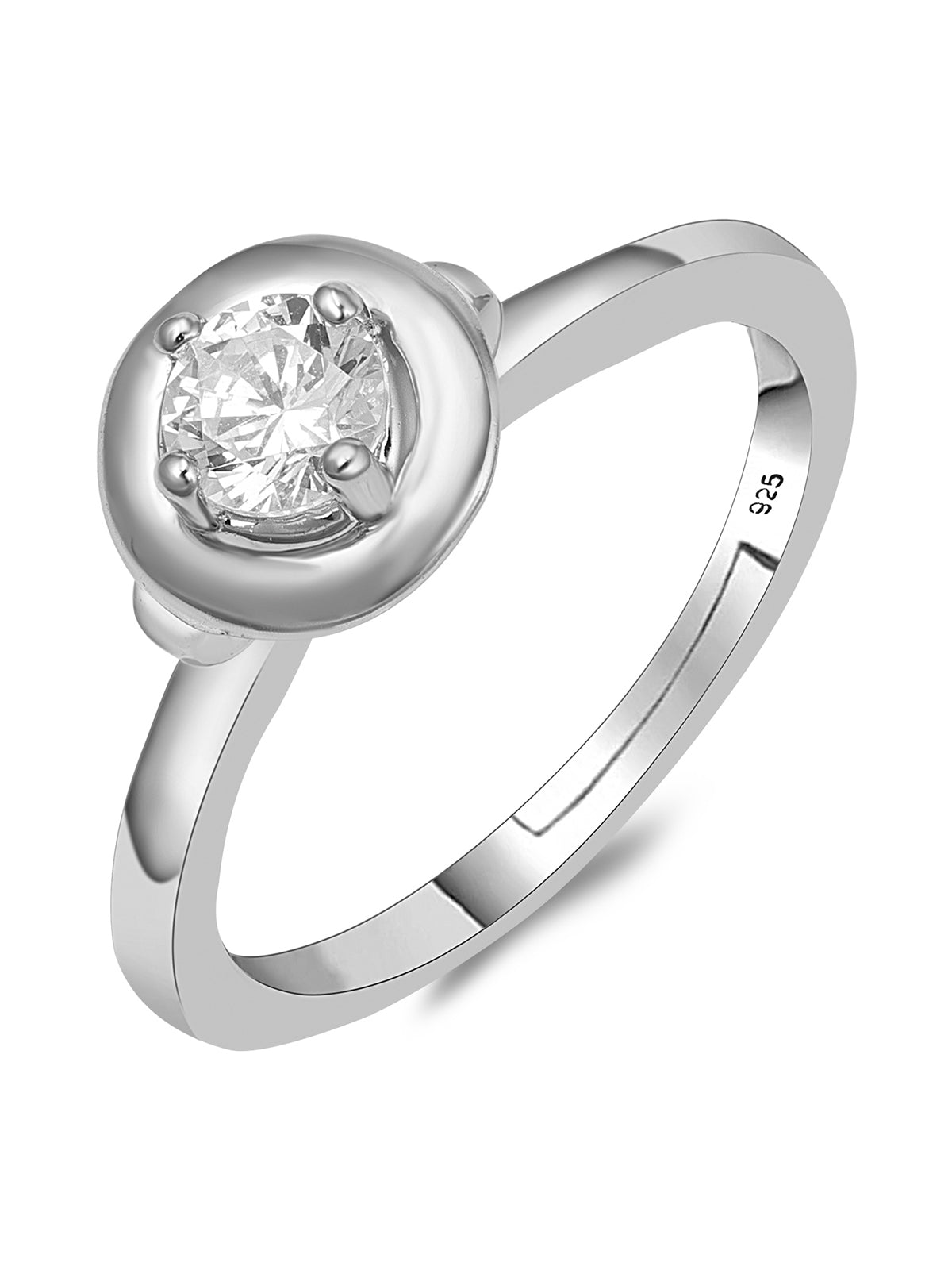 Pissara by Sukkhi Glossy 925 Sterling Silver Cubic Zirconia Finger Ring For Women And Girls|with Authenticity Certificate, 925 Stamp & 6 Months Warranty LR104648