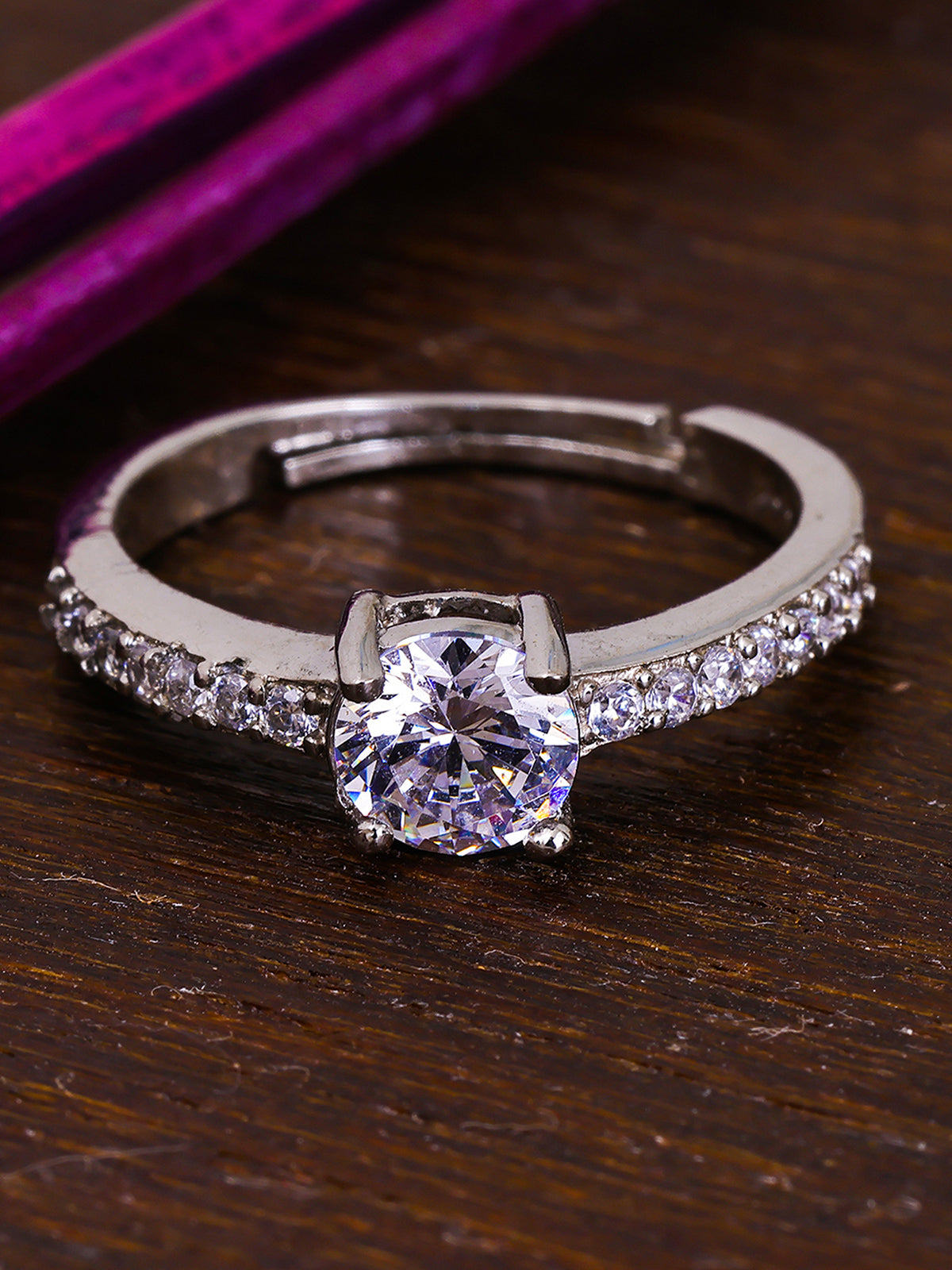 Pissara by Sukkhi Splendid 925 Sterling Silver Cubic Zirconia Finger Ring For Women And Girls|with Authenticity Certificate, 925 Stamp & 6 Months Warranty LR104650