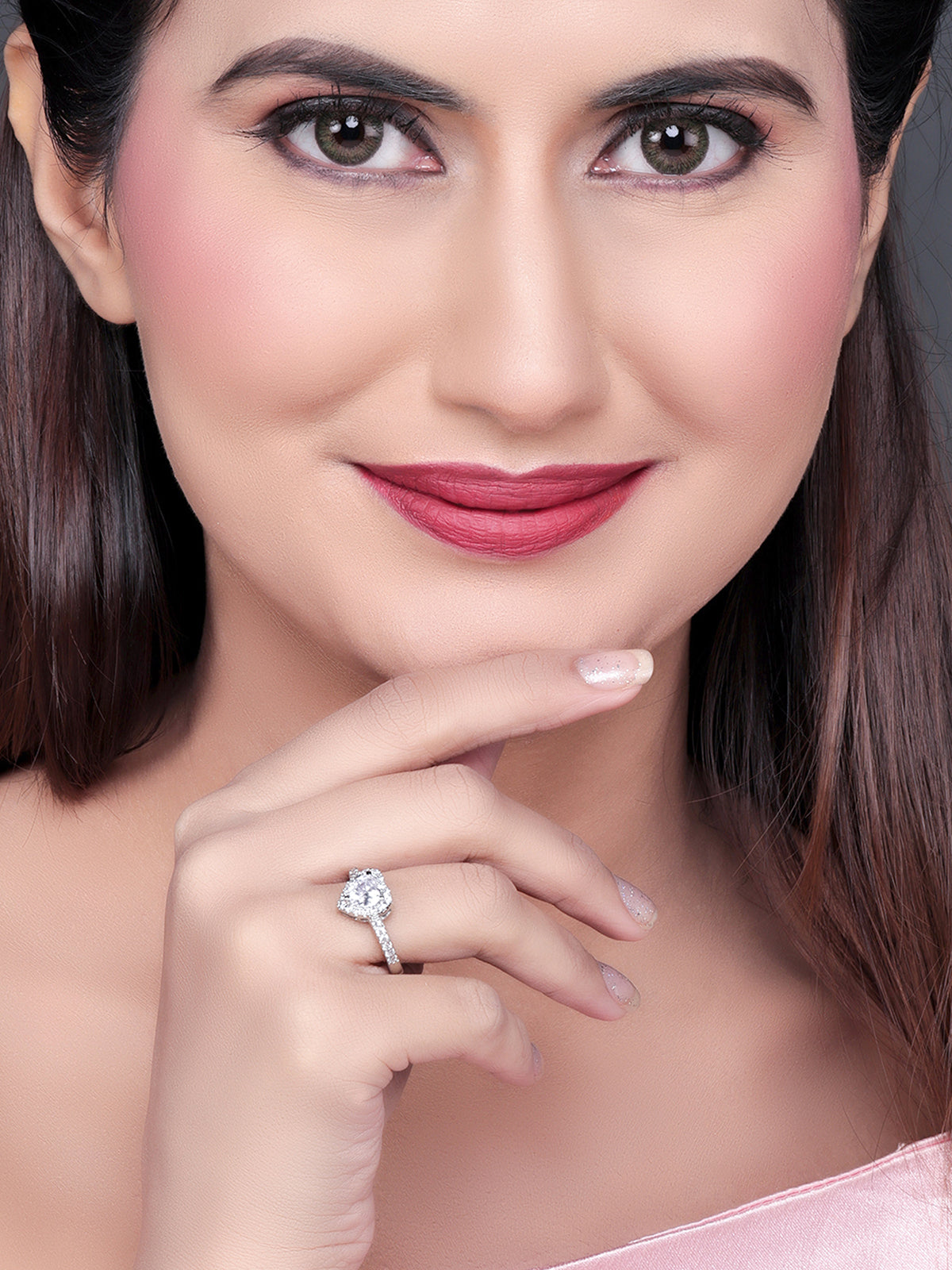 Pissara by Sukkhi Adorable 925 Sterling Silver Cubic Zirconia Finger Ring For Women And Girls|with Authenticity Certificate, 925 Stamp & 6 Months Warranty LR104651