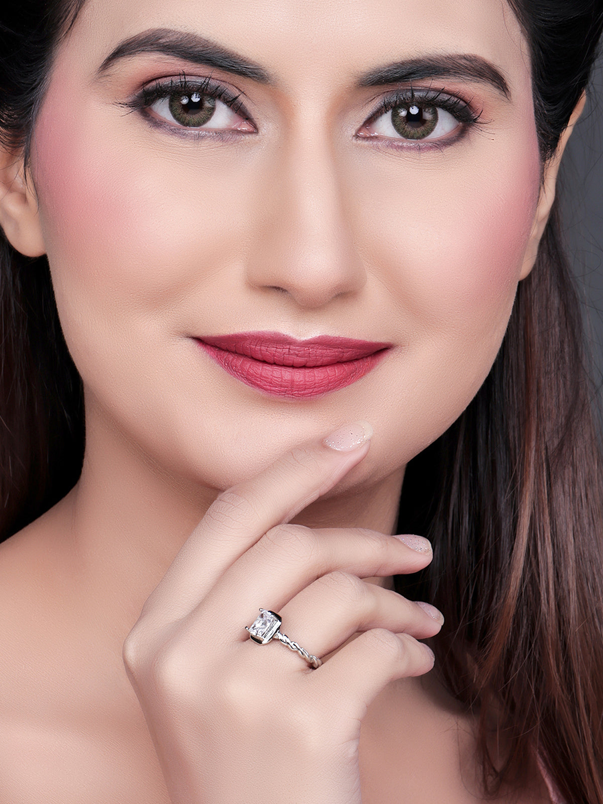 Pissara by Sukkhi Sparkling 925 Sterling Silver Cubic Zirconia Finger Ring For Women And Girls|with Authenticity Certificate, 925 Stamp & 6 Months Warranty LR104652