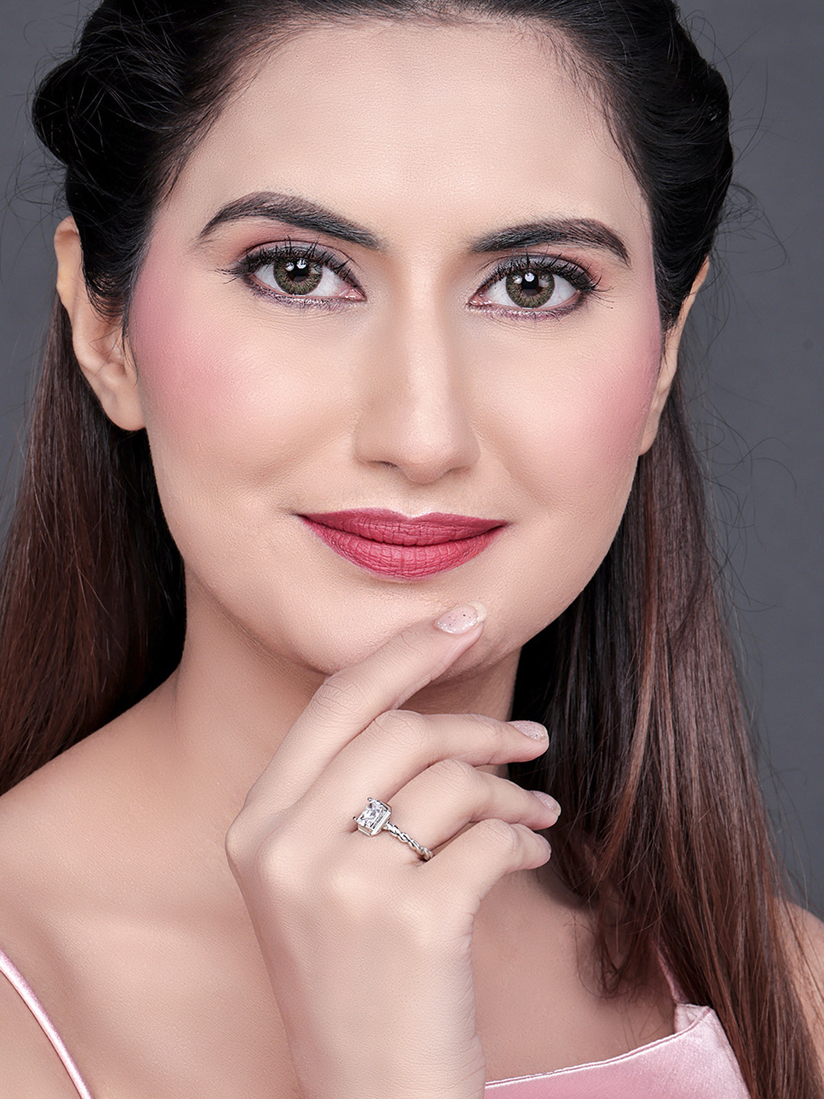 Pissara by Sukkhi Sparkling 925 Sterling Silver Cubic Zirconia Finger Ring For Women And Girls|with Authenticity Certificate, 925 Stamp & 6 Months Warranty LR104652