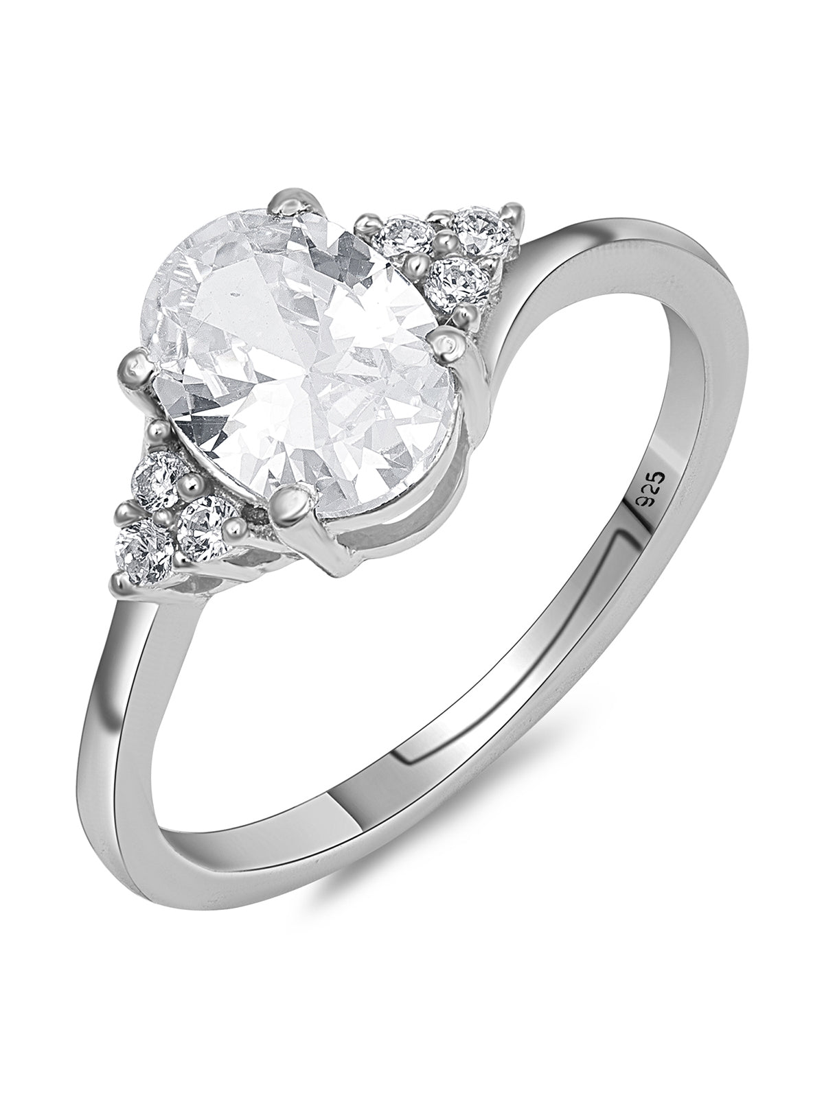 Pissara by Sukkhi Beautiful 925 Sterling Silver Cubic Zirconia Finger Ring For Women And Girls|with Authenticity Certificate, 925 Stamp & 6 Months Warranty LR104653