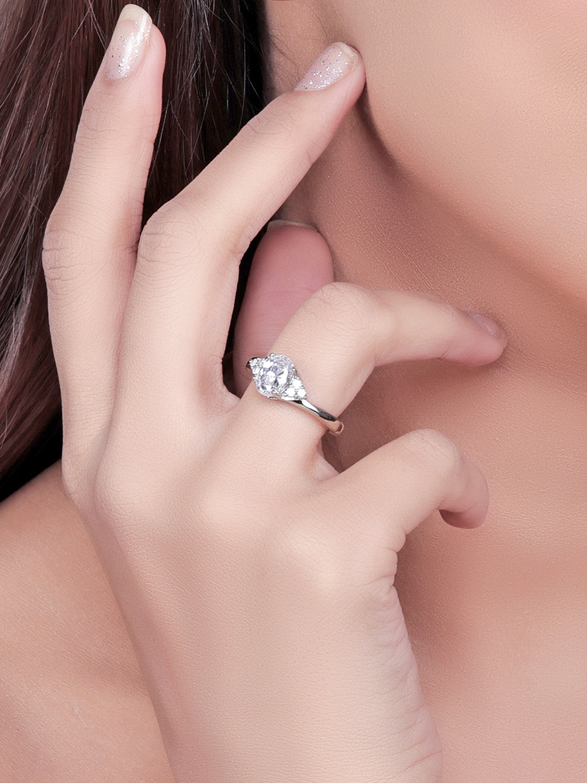 Pissara by Sukkhi Beautiful 925 Sterling Silver Cubic Zirconia Finger Ring For Women And Girls|with Authenticity Certificate, 925 Stamp & 6 Months Warranty LR104653