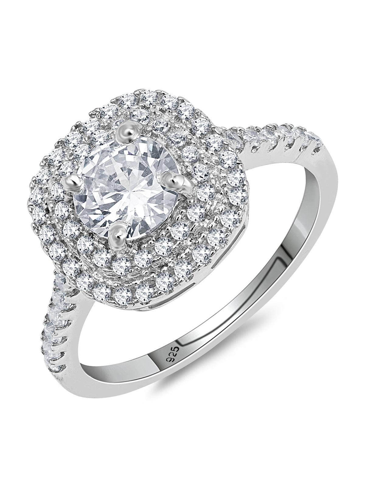Pissara by Sukkhi Glitzy 925 Sterling Silver Cubic Zirconia Finger Ring For Women And Girls|with Authenticity Certificate, 925 Stamp & 6 Months Warranty LR104658