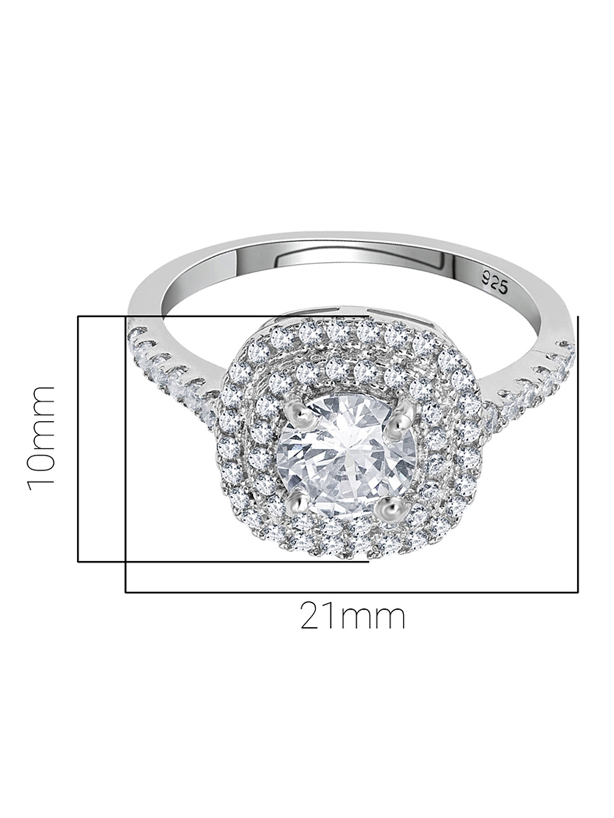 Pissara by Sukkhi Glitzy 925 Sterling Silver Cubic Zirconia Finger Ring For Women And Girls|with Authenticity Certificate, 925 Stamp & 6 Months Warranty LR104658