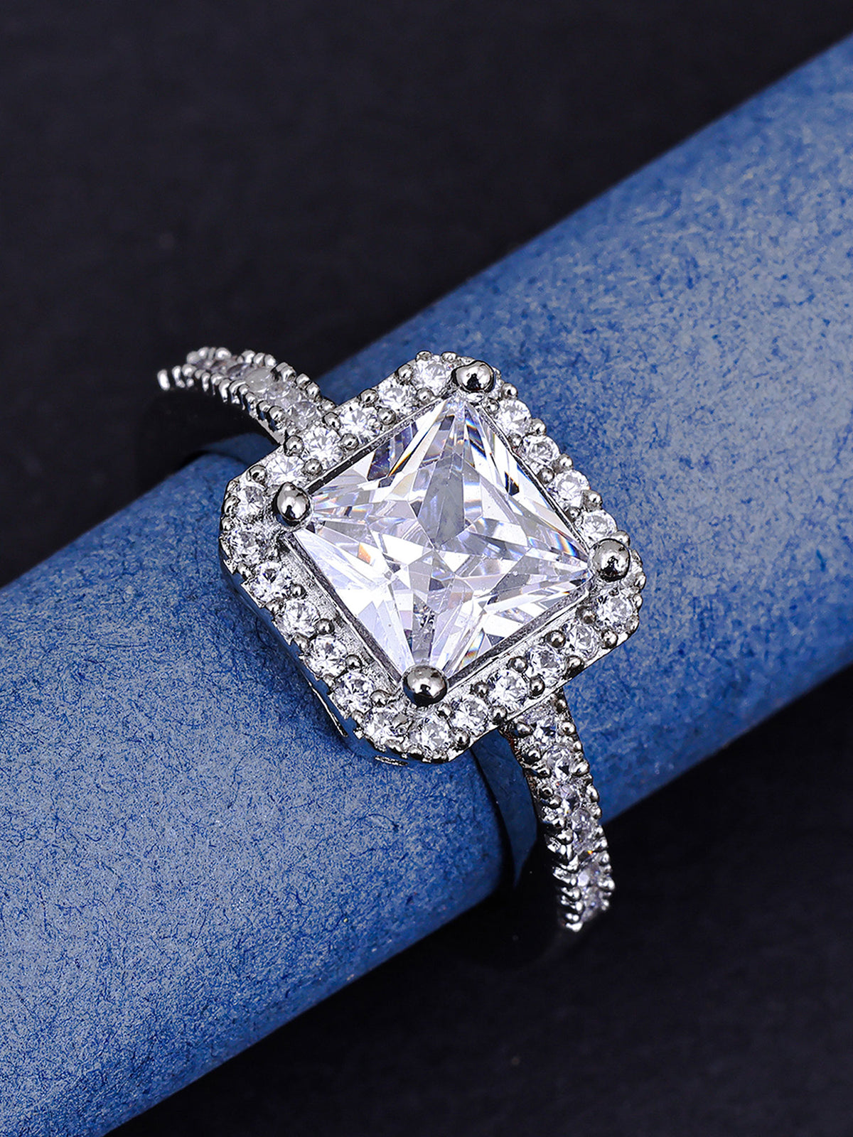 Pissara by Sukkhi Trendy 925 Sterling Silver Cubic Zirconia Finger Ring For Women And Girls|with Authenticity Certificate, 925 Stamp & 6 Months Warranty LR104659