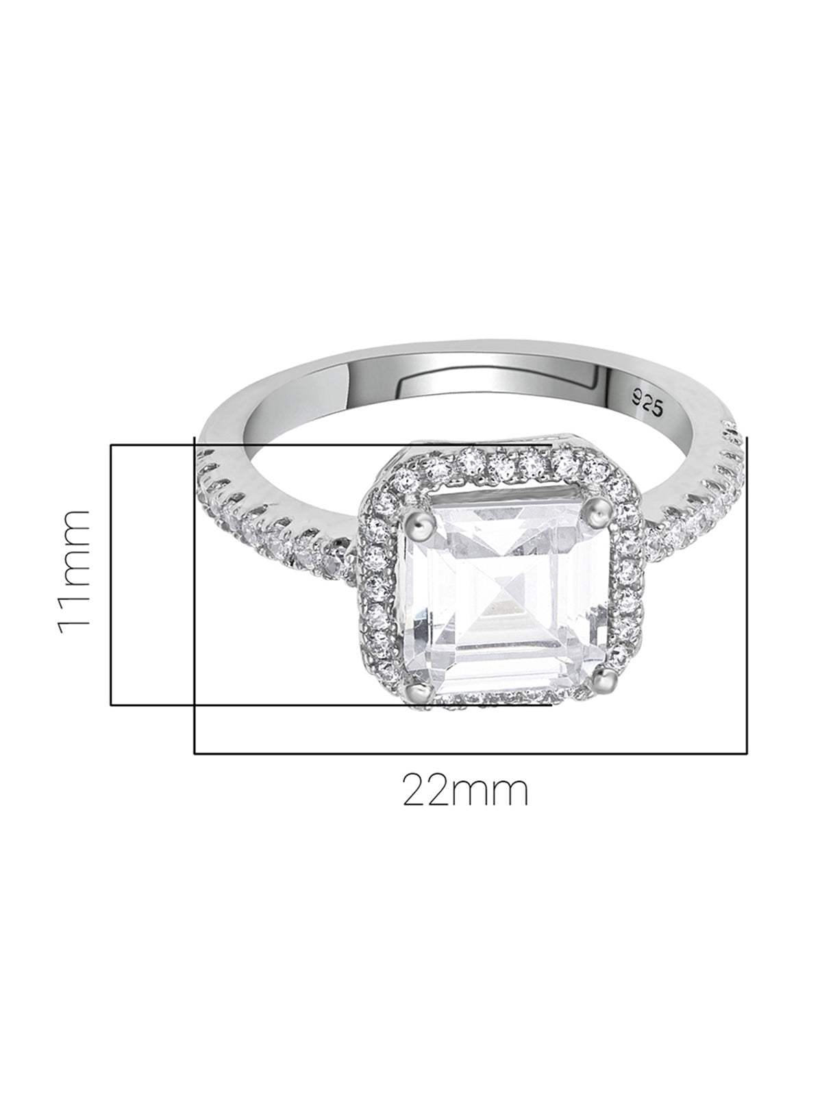 Pissara by Sukkhi Trendy 925 Sterling Silver Cubic Zirconia Finger Ring For Women And Girls|with Authenticity Certificate, 925 Stamp & 6 Months Warranty LR104659