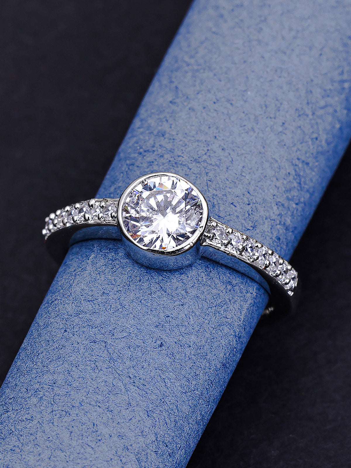 Pissara by Sukkhi Amazing 925 Sterling Silver Cubic Zirconia Finger Ring For Women And Girls|with Authenticity Certificate, 925 Stamp & 6 Months Warranty LR104669