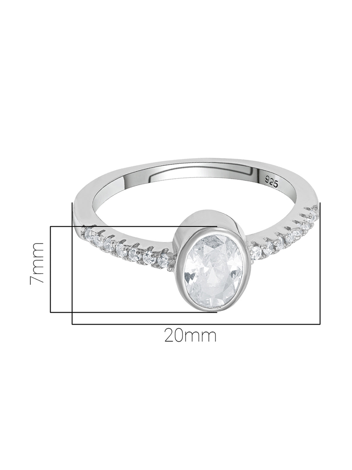 Pissara by Sukkhi Delicate 925 Sterling Silver Cubic Zirconia Finger Ring For Women And Girls|with Authenticity Certificate, 925 Stamp & 6 Months Warranty LR104670