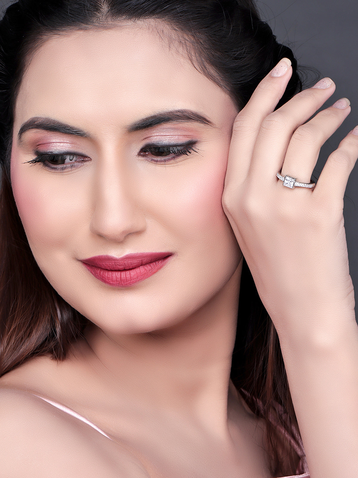 Pissara by Sukkhi Lovely 925 Sterling Silver Cubic Zirconia Finger Ring For Women And Girls|with Authenticity Certificate, 925 Stamp & 6 Months Warranty LR104673