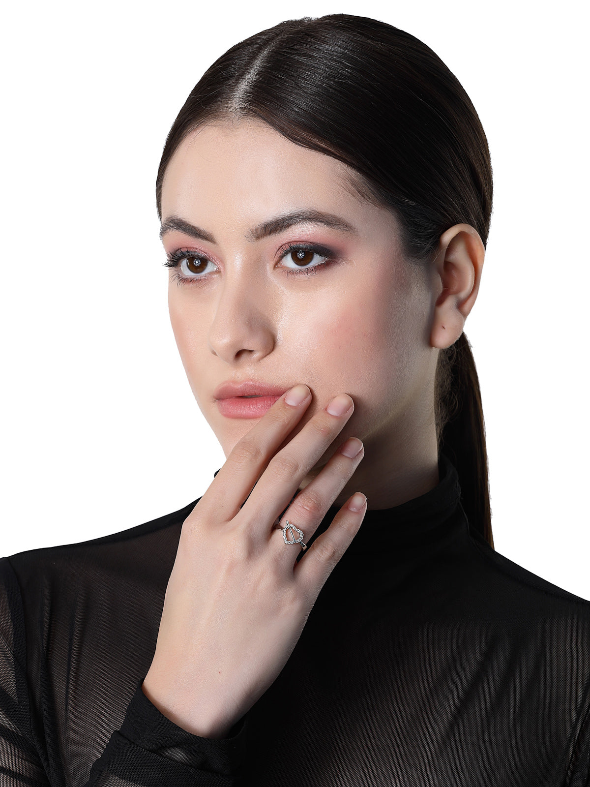 Pissara by Sukkhi Youthful 925 Sterling Silver Heart Shaped Cubic Zirconia Wedding Bands Ring For Women & Girls|with Authenticity Certificate, 925 Stamp & 6 Months Warranty LR105234