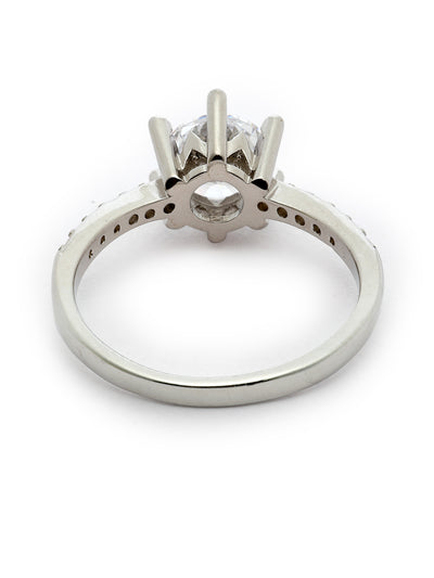 Pissara by Sukkhi Classy 925 Sterling Silver Round Shaped Cubic Zirconia Solitaire Ring Ring For Women & Girls|with Authenticity Certificate, 925 Stamp & 6 Months Warranty LR105249