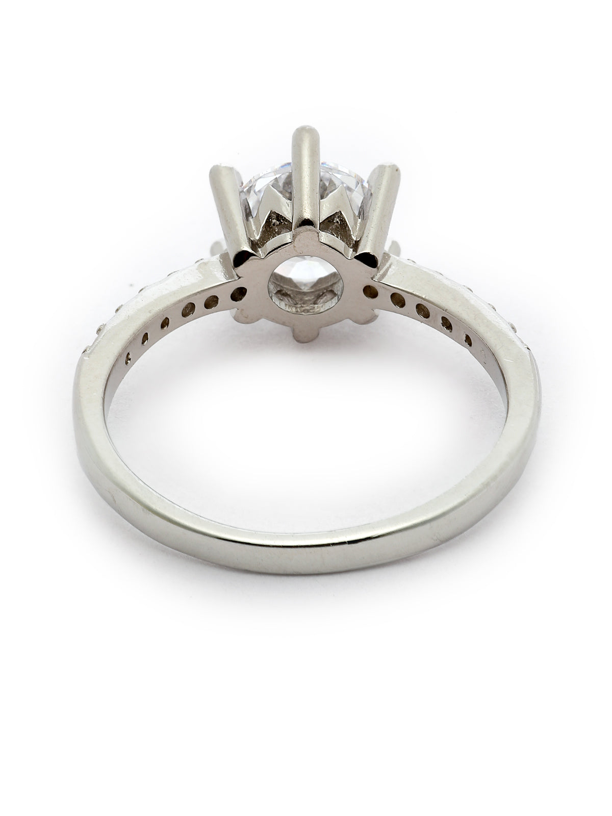 Pissara by Sukkhi Classy 925 Sterling Silver Round Shaped Cubic Zirconia Solitaire Ring Ring For Women & Girls|with Authenticity Certificate, 925 Stamp & 6 Months Warranty LR105249