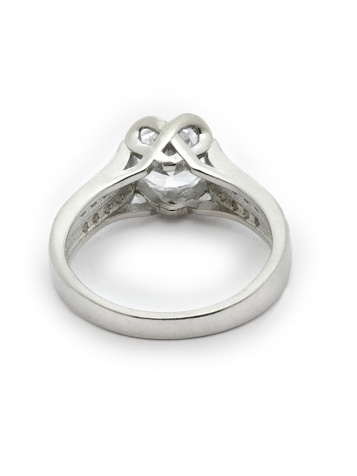 Pissara by Sukkhi Incredible 925 Sterling Silver Heart Shaped Cubic Zirconia Solitaire Ring For Women & Girls|with Authenticity Certificate, 925 Stamp & 6 Months Warranty LR105251