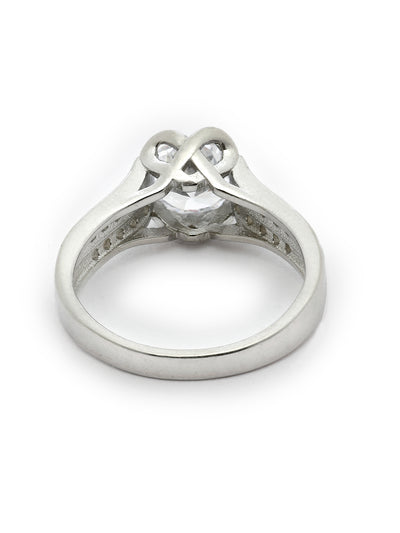 Pissara by Sukkhi Incredible 925 Sterling Silver Heart Shaped Cubic Zirconia Solitaire Ring For Women & Girls|with Authenticity Certificate, 925 Stamp & 6 Months Warranty LR105251