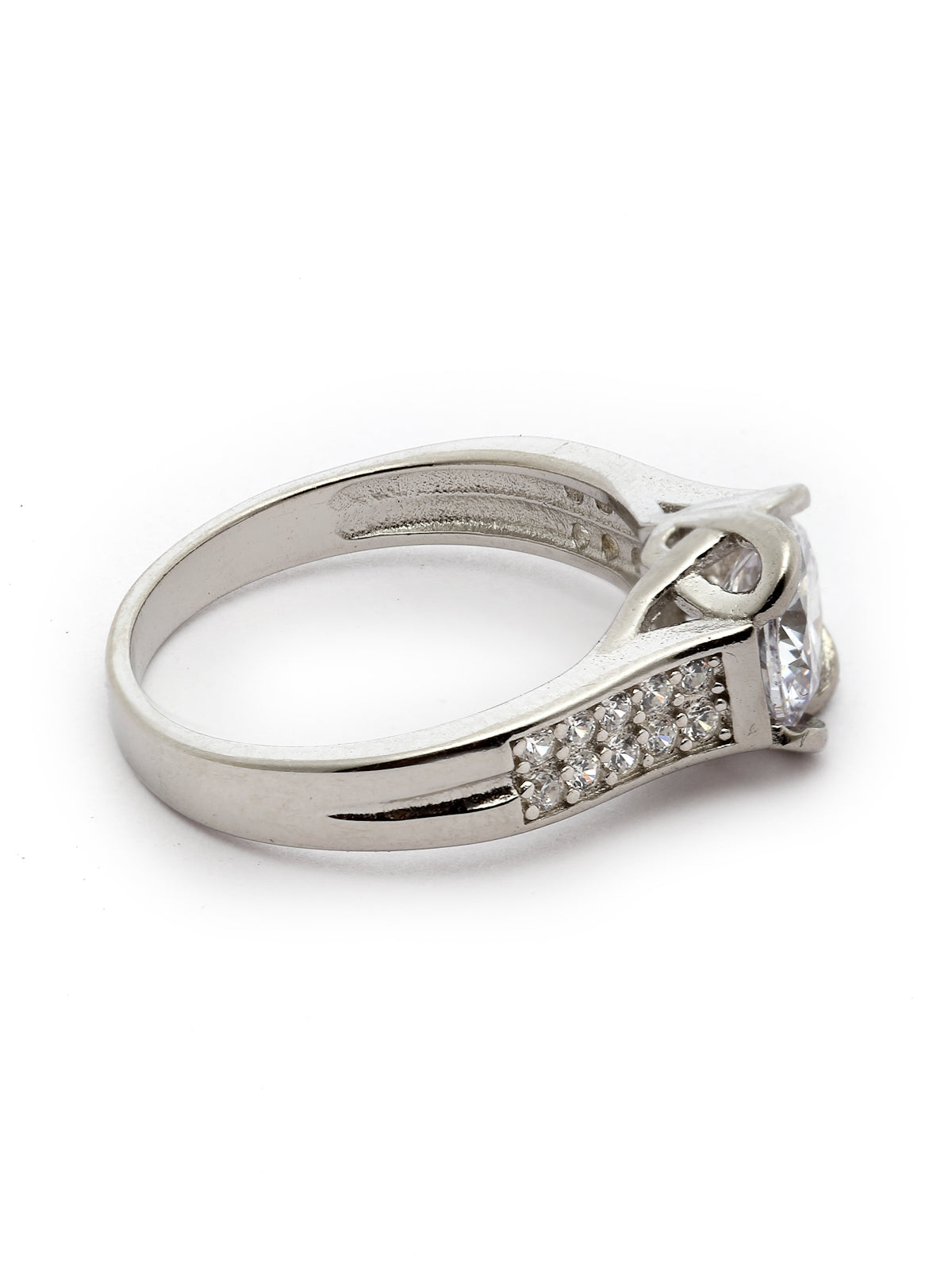 Pissara by Sukkhi Incredible 925 Sterling Silver Heart Shaped Cubic Zirconia Solitaire Ring For Women & Girls|with Authenticity Certificate, 925 Stamp & 6 Months Warranty LR105251