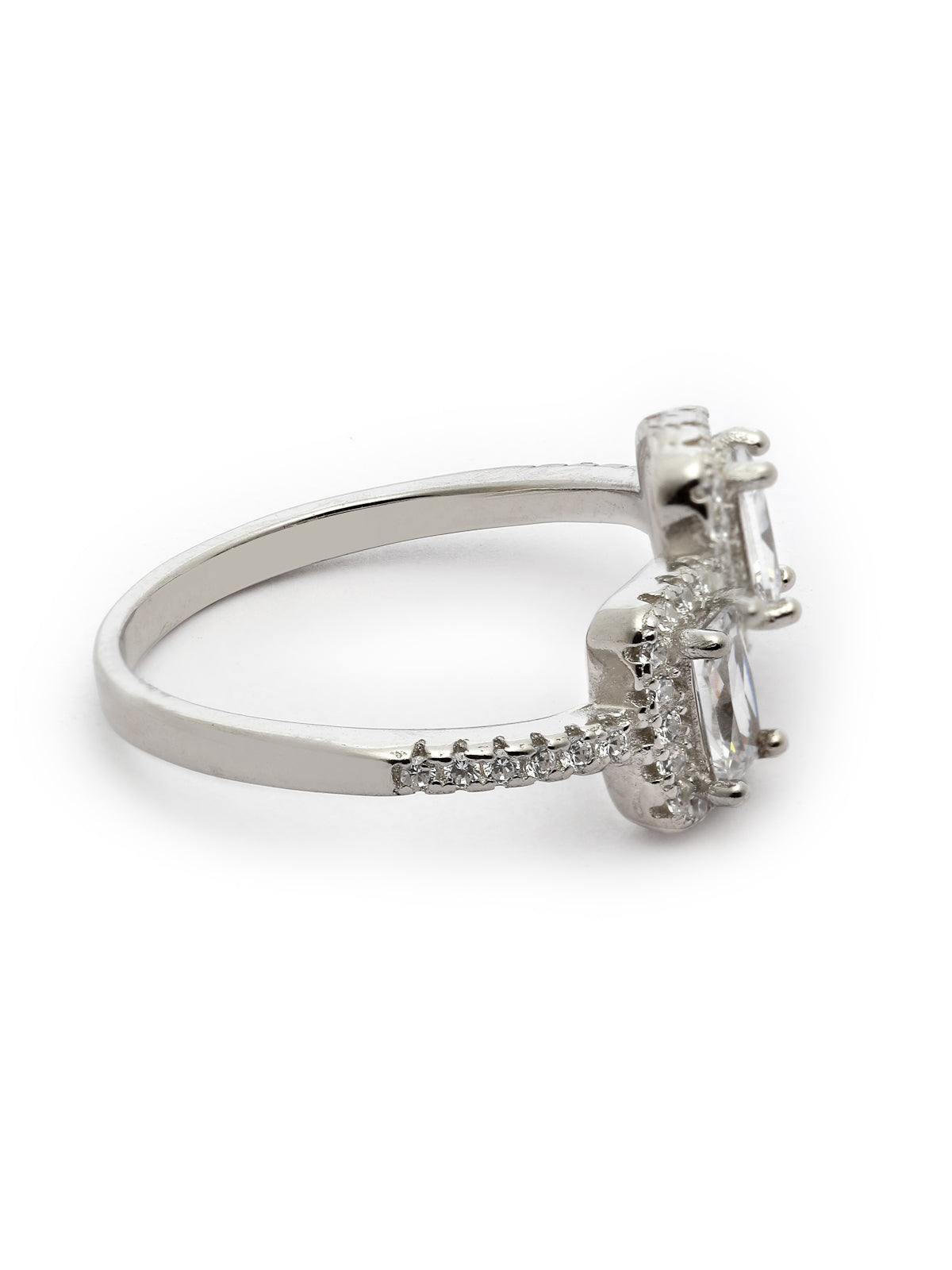 Pissara by Sukkhi Fascinating 925 Sterling Silver Square Shaped Cubic Zirconia Solitaire Ring For Women & Girls|with Authenticity Certificate, 925 Stamp & 6 Months Warranty LR105252