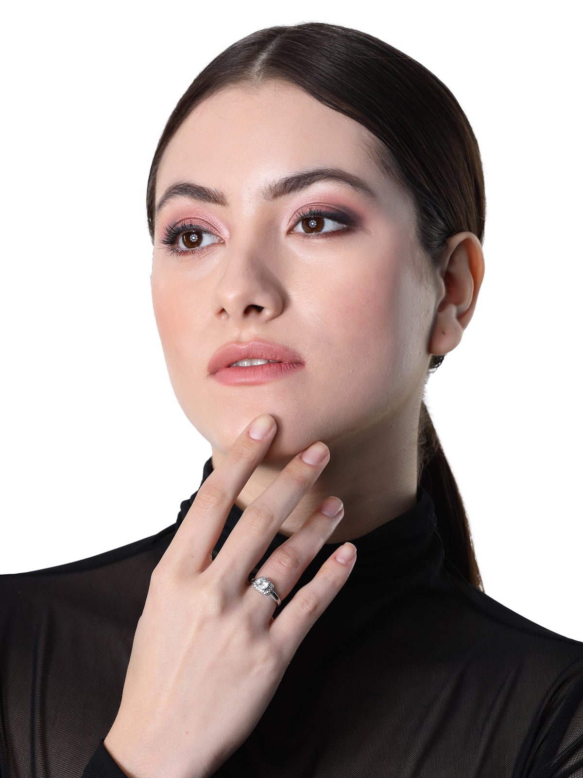 Pissara by Sukkhi Resplendent 925 Sterling Silver  Cubic Zirconia Solitaire Ring For Women & Girls|with Authenticity Certificate, 925 Stamp & 6 Months Warranty LR105257