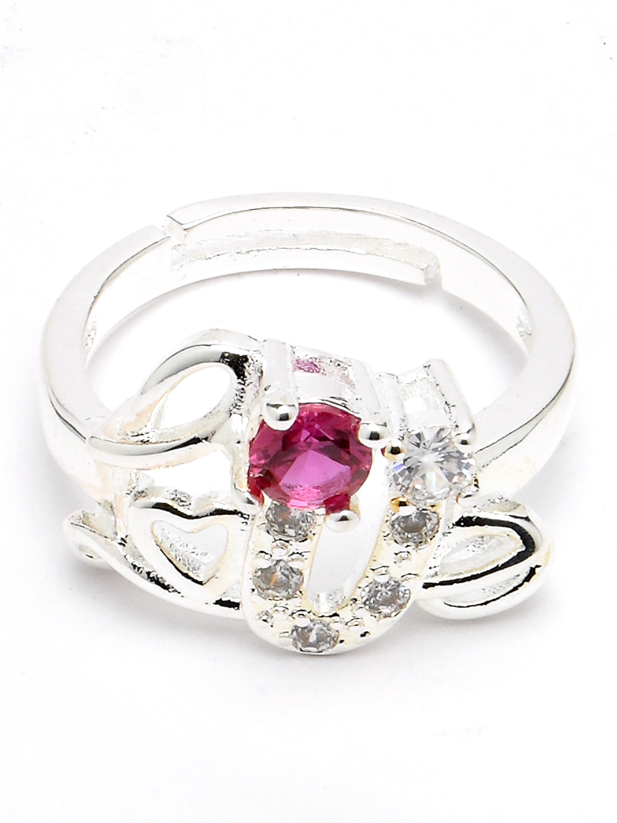 Scintillare by Sukkhi Delicate Rhodium Plated Silver American Diamonds Studded Finger Rings for Women & Girls | Valentine Gifts Collection|LR106711