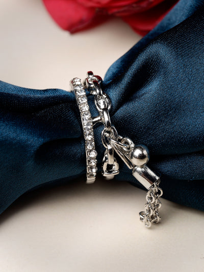 Scintillare by Sukkhi Decorative Rose Gold Plated Crystals Stones Studded Adjustable Finger Rings for Women & Girls | Valentine Gifts Collection|LR106712