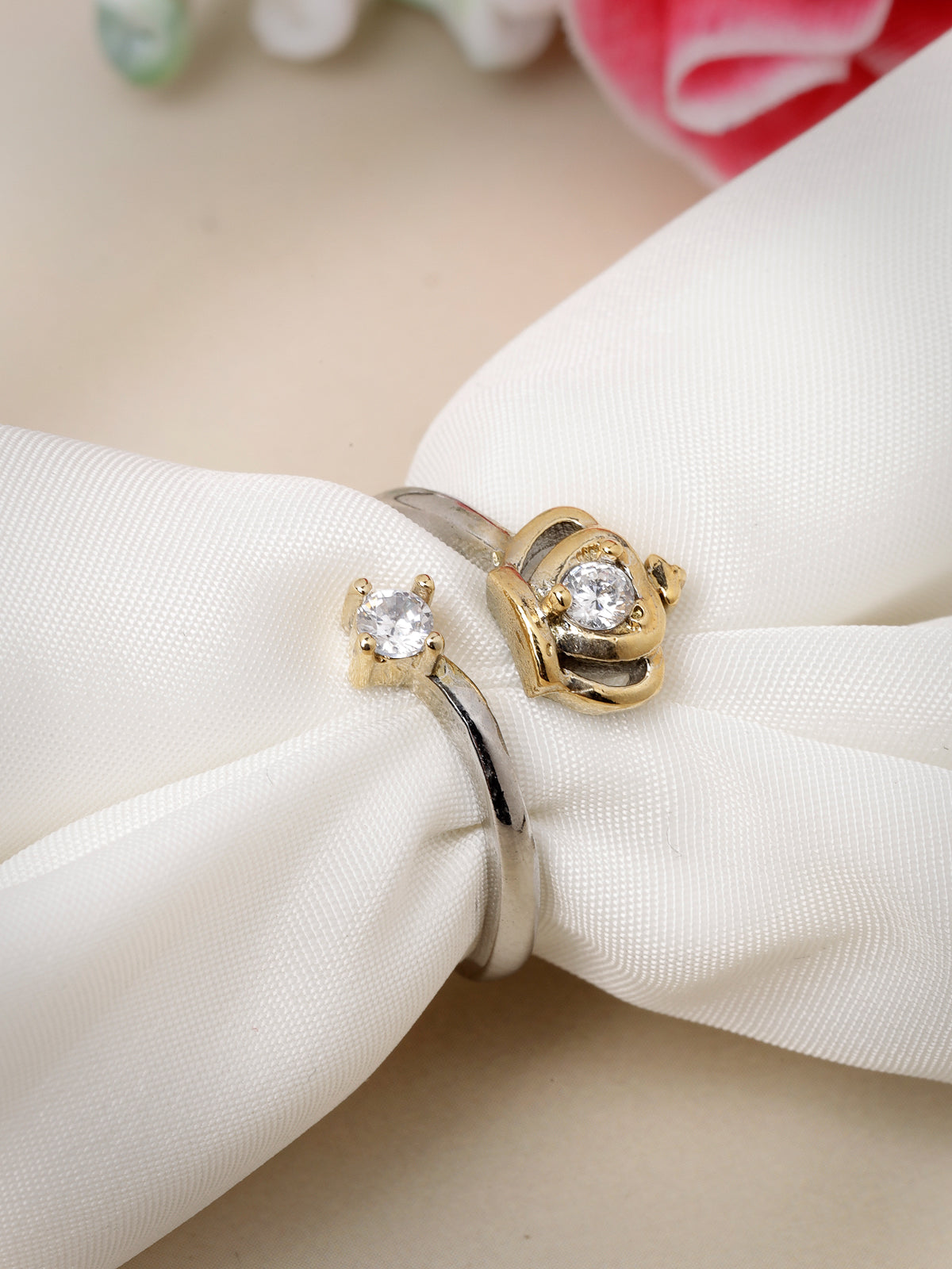 Scintillare by Sukkhi Attractive Rhodium Plated With American Diamond Stones Studded Queen Crown Finger Ring for Women & Girls|LR106713