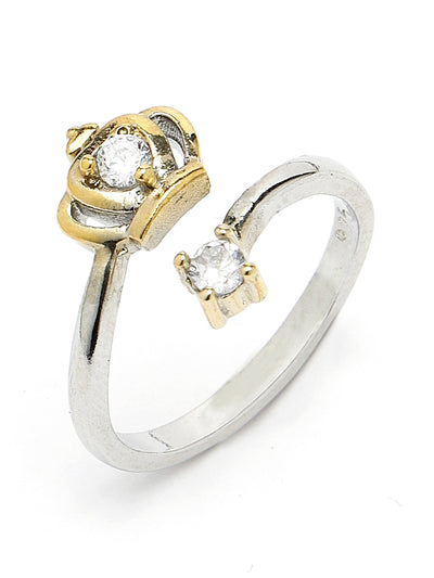 Scintillare by Sukkhi Dramatic Rhodium Plated Silver Solitaire American Diamonds Studded Finger Ring for Women & Girls | Valentine Gifts Collection|LR106715