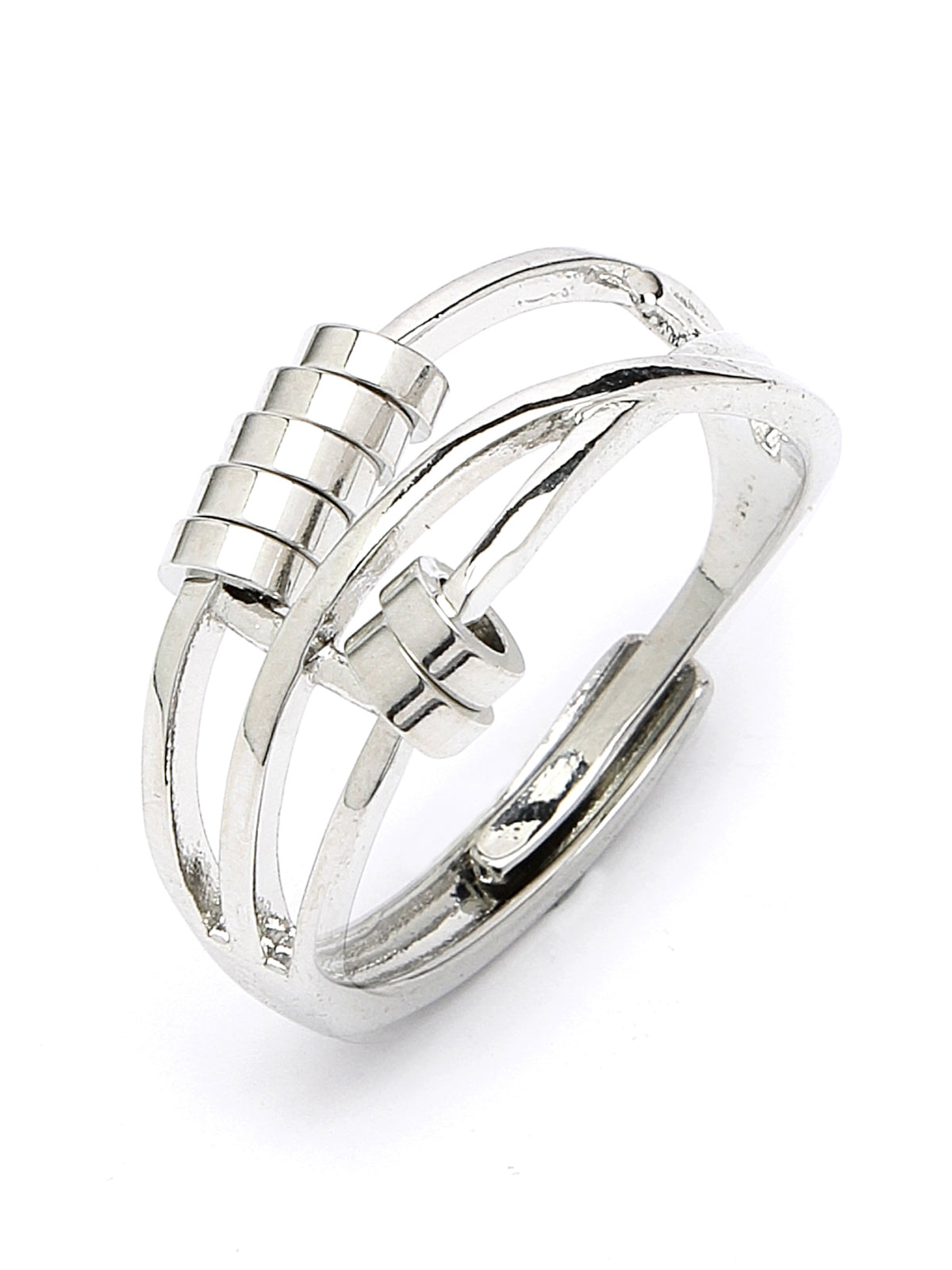 Scintillare by Sukkhi Lavish American Diamond Studded with Heart Shaped King Queen Finger Rings for Women & Girls | Valentine Day Gifts Collection|LR106716