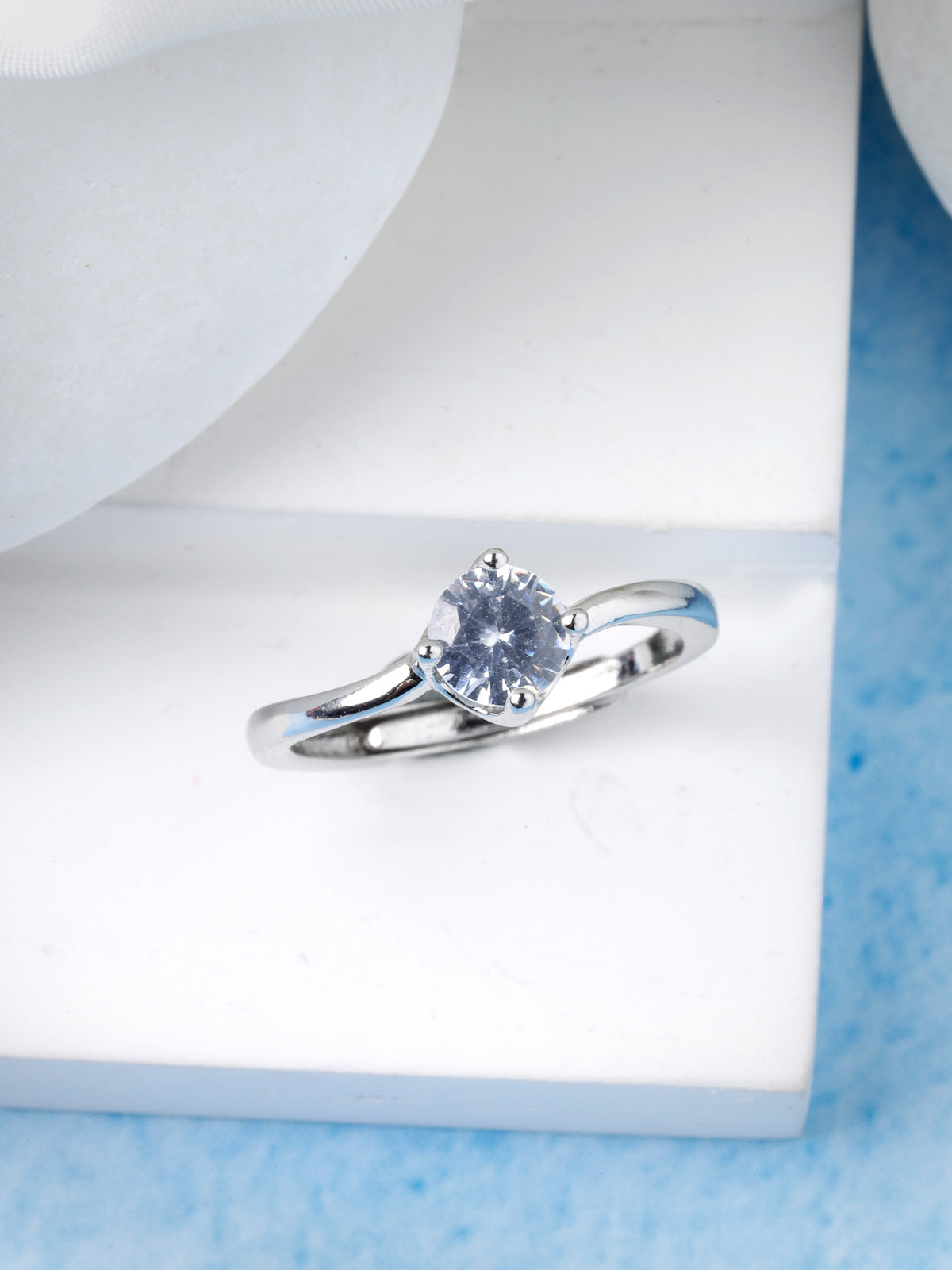 Scintillare by Sukkhi Lavish American Diamond Studded with Heart Shaped King Queen Finger Rings for Women & Girls | Valentine Day Gifts Collection|LR106716