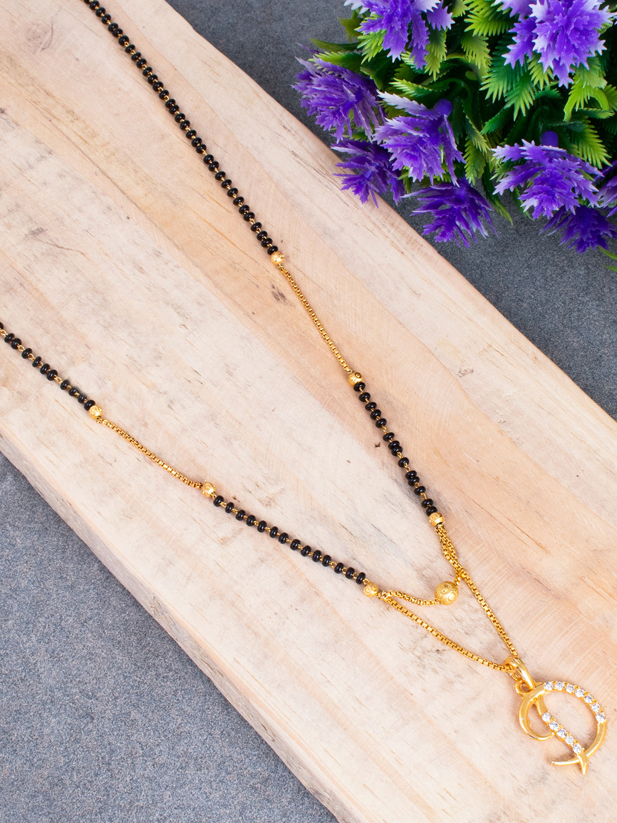 Sukkhi Splendid Gold Plated Letter "D" Mangalsutra for Women M101045