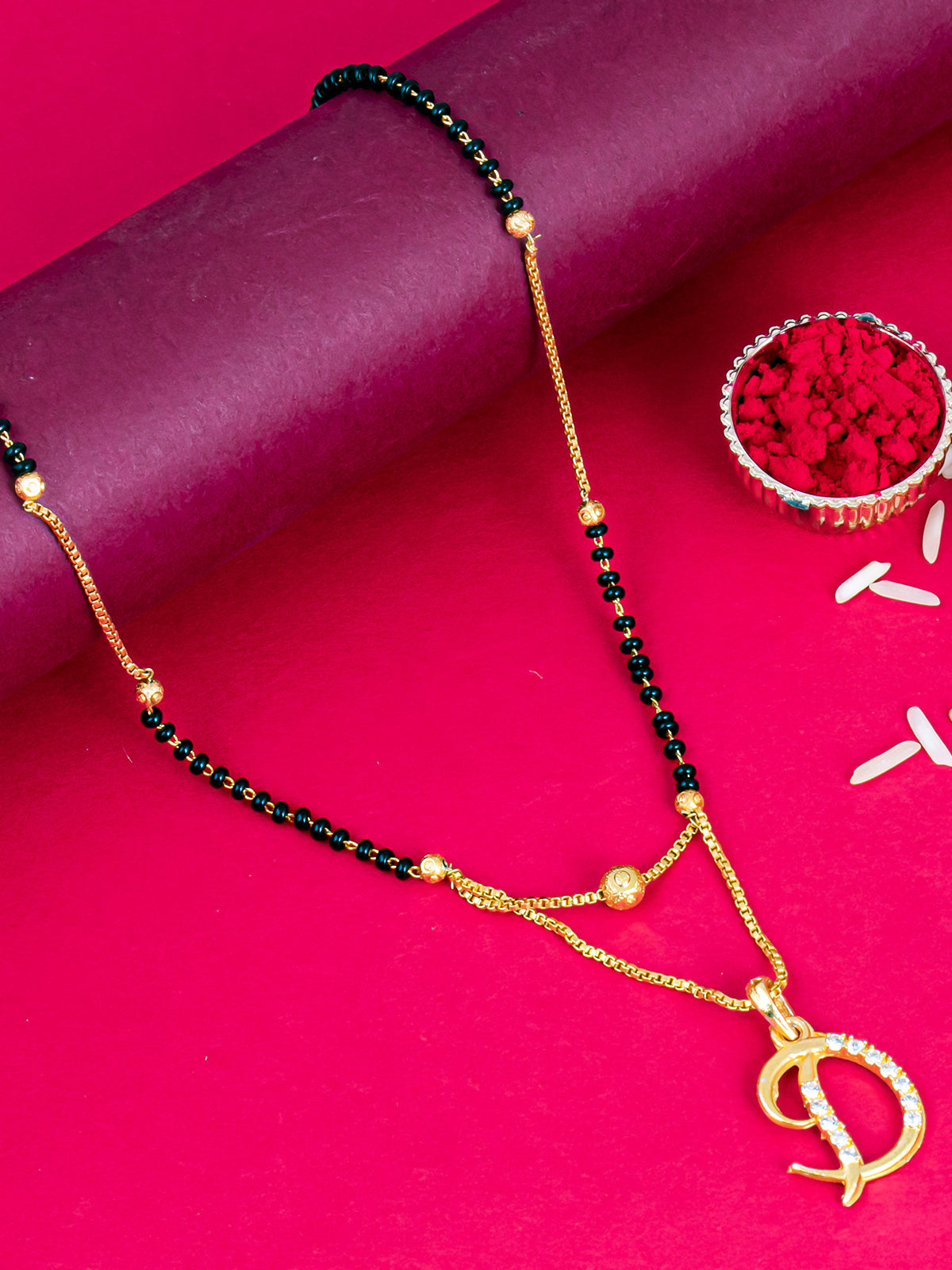 Sukkhi Splendid Gold Plated Letter "D" Mangalsutra for Women M101045
