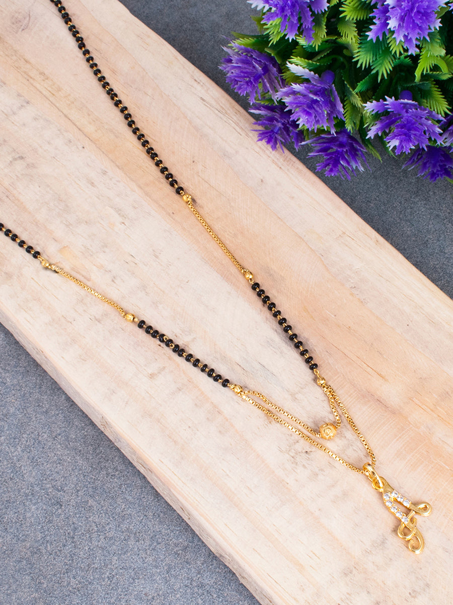 Sukkhi Glitzy Gold Plated Letter "A" Mangalsutra for Women M101048