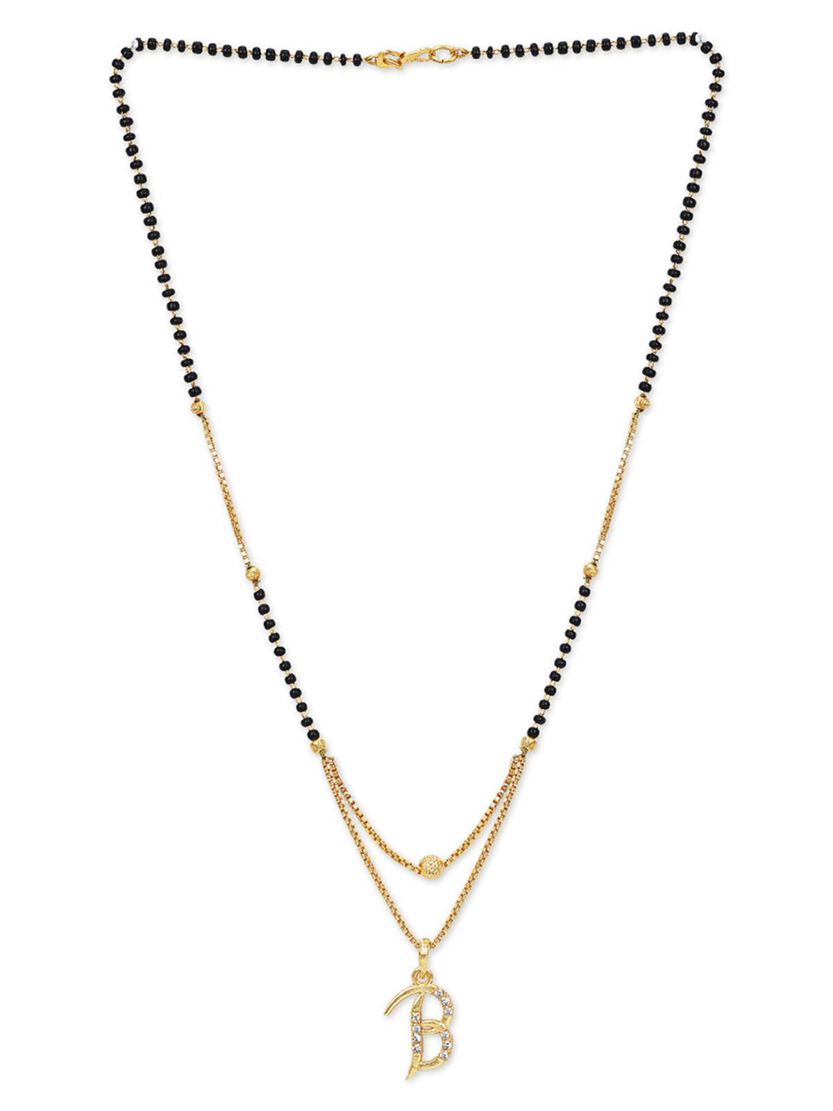 Shostopper by Sukkhi welcome Gold Traditional Alphabet B Mangalsutra for Women M104538
