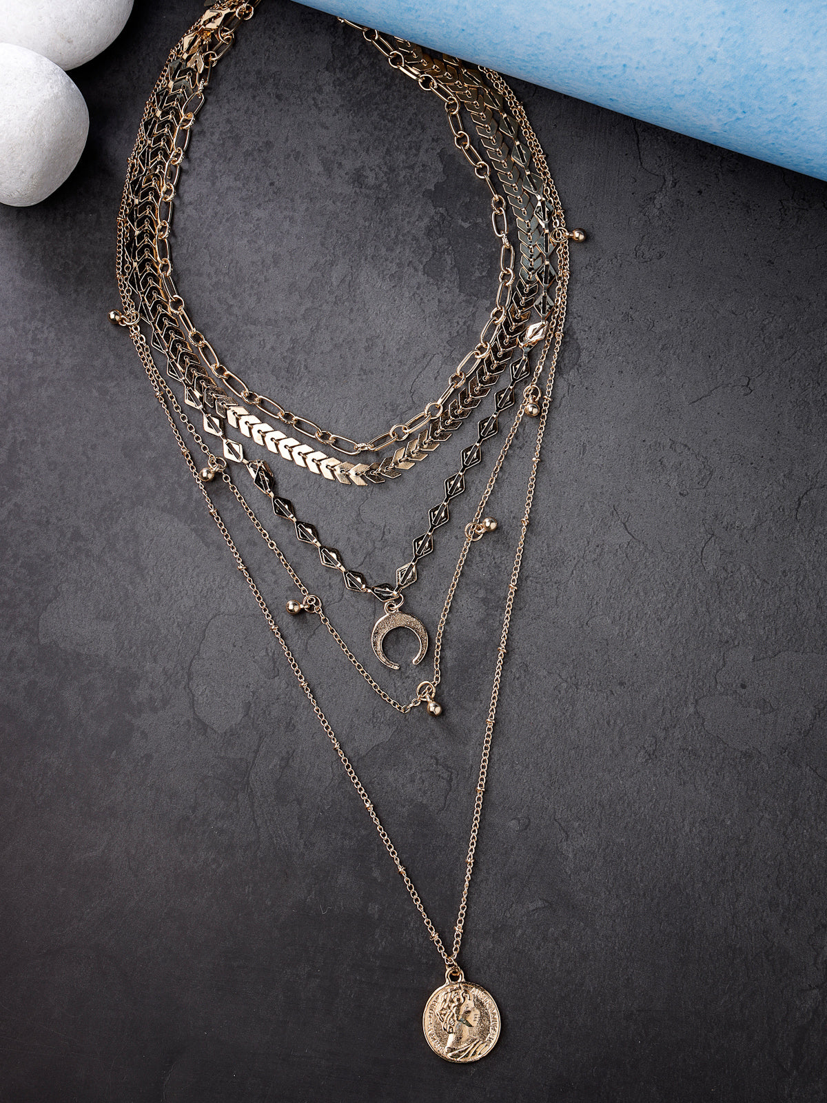 Scintillare by Sukkhi Adjustable Multilayered Gold Plated Contemporary Pendant Necklace for Women & Girls |Birthday Gift for Girls And Women Anniversary Gift for Wife| Gifts Collection|N106585