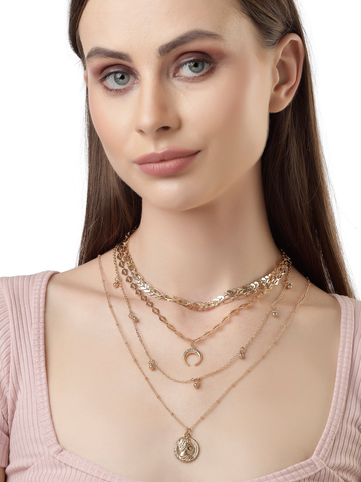 Scintillare by Sukkhi Adjustable Multilayered Gold Plated Contemporary Pendant Necklace for Women & Girls |Birthday Gift for Girls And Women Anniversary Gift for Wife| Gifts Collection|N106585