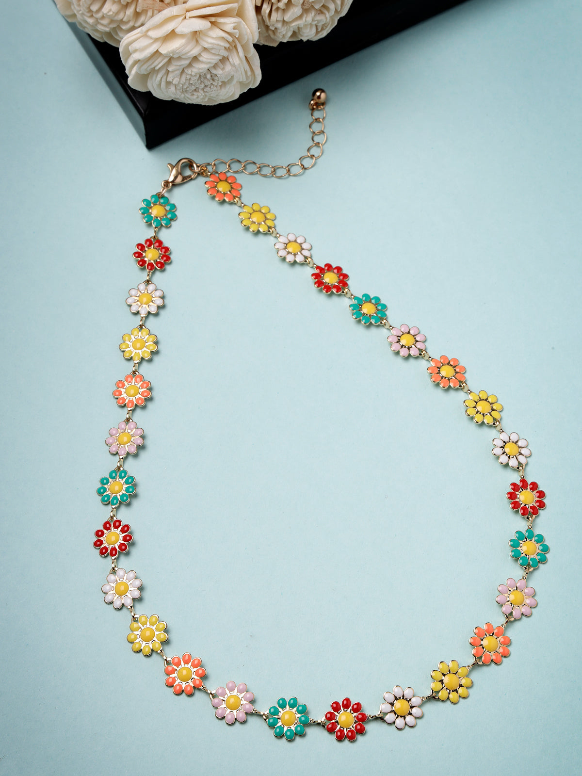 Scintillare by Sukkhi Charming Multicolor Floral Gold Plated Contemporary Choker Necklace for Women & Girls |Birthday Gift for Girls And Women Anniversary Gift for Wife| Gifts Collection|N106587